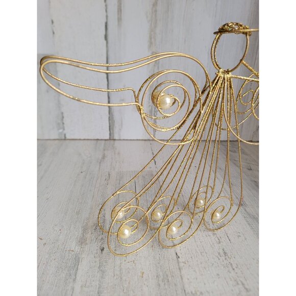 Metal Golden glitter Angel horn figure Xmas religious wings - Picture 5 of 7